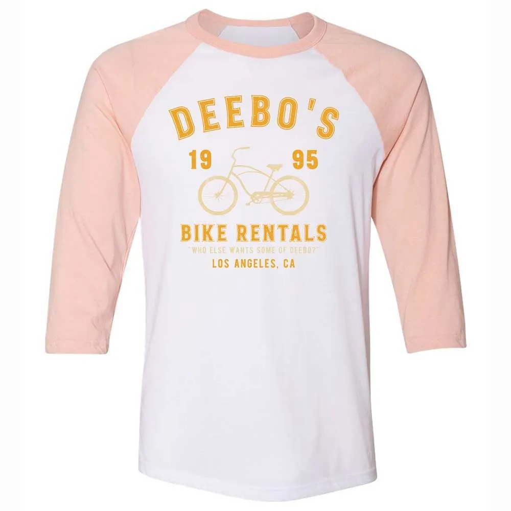 Unisex 3/4 Baseball Tee - K4M7YJ67 - White/Heather Peach - 5