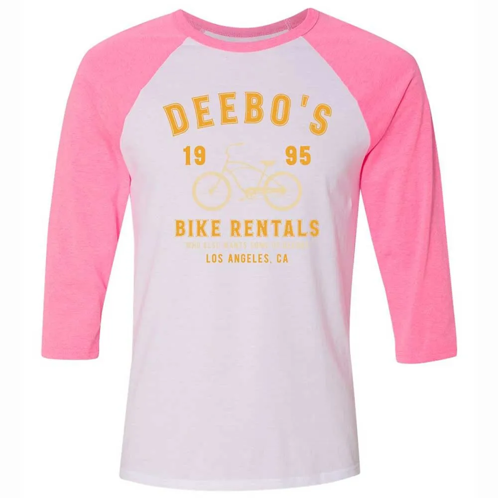 Unisex 3/4 Baseball Tee - K4M7YJ67 - White/Neon Pink - 12