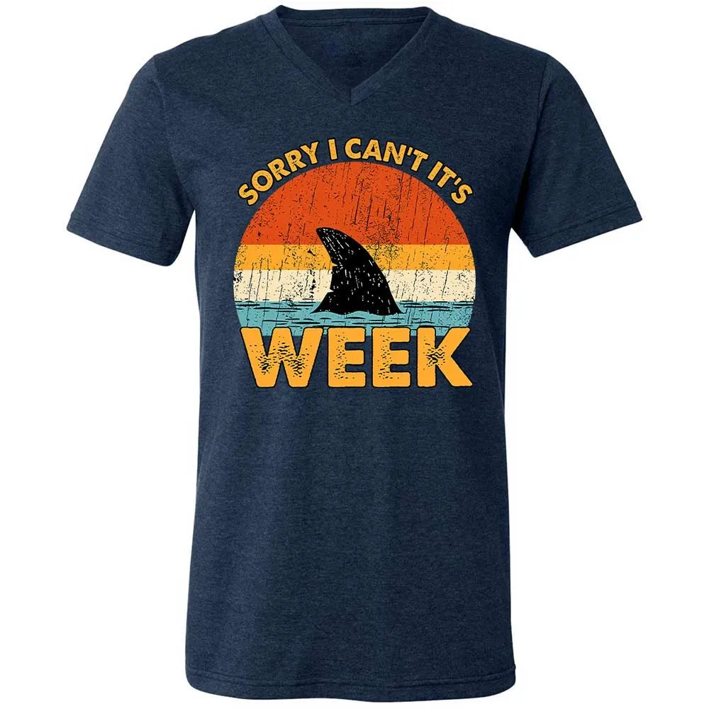 Unisex V-Neck T-Shirt - QJEEKSTK - Heather Navy - 3