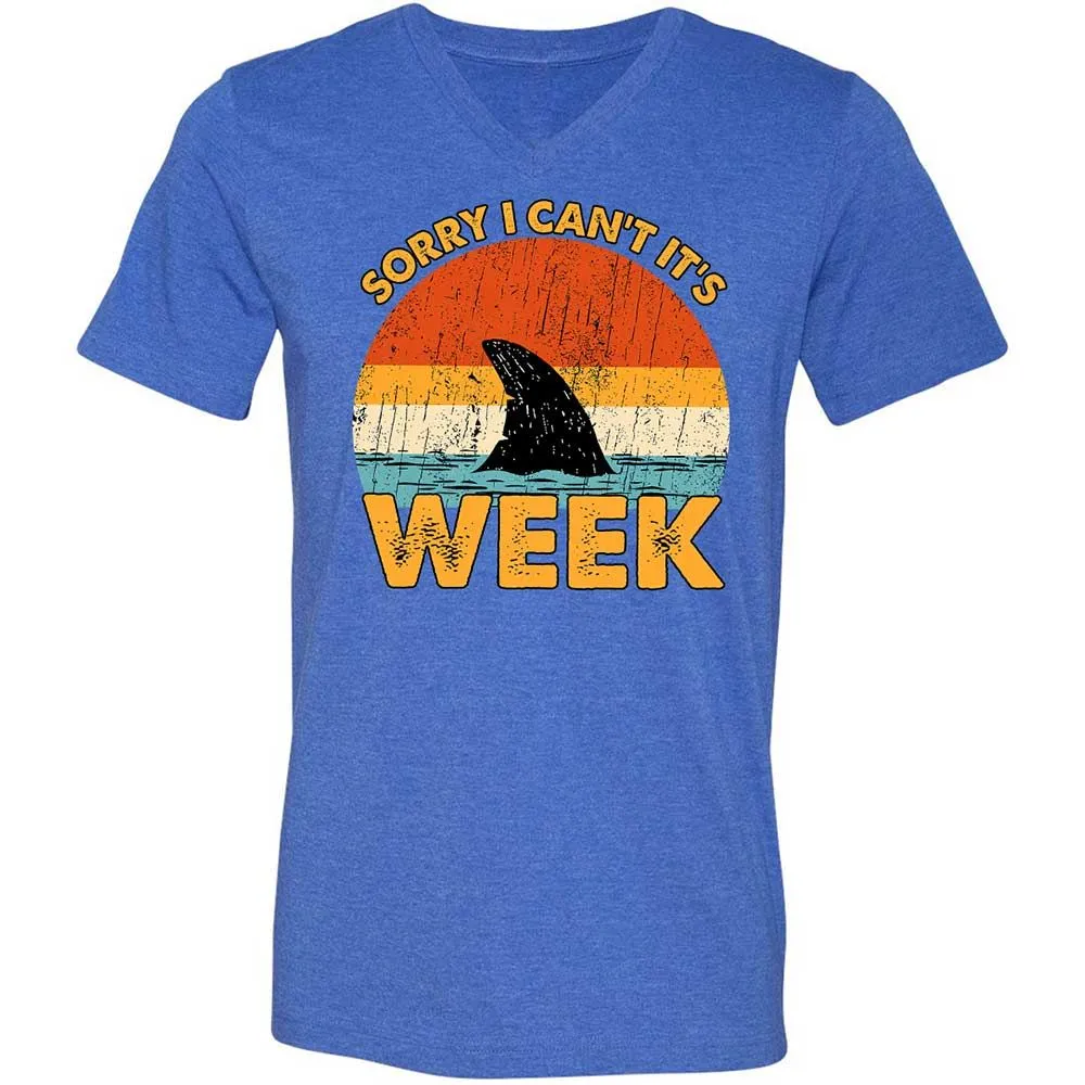 Unisex V-Neck T-Shirt - QJEEKSTK - Heather True Royal - 5