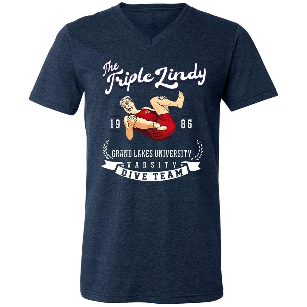Unisex V-Neck T-Shirt - 1HWJC22T - Heather Navy - 3
