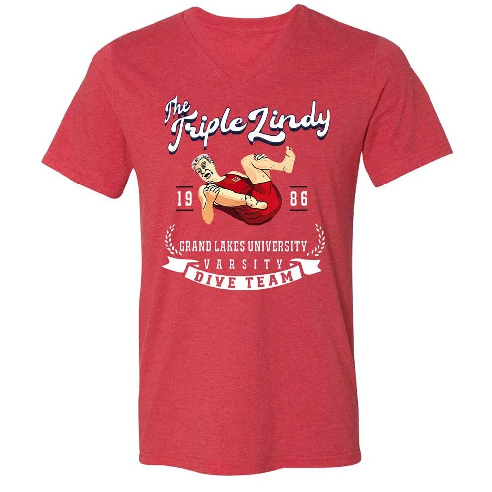 Unisex V-Neck T-Shirt - 1HWJC22T - Heather Red - 7