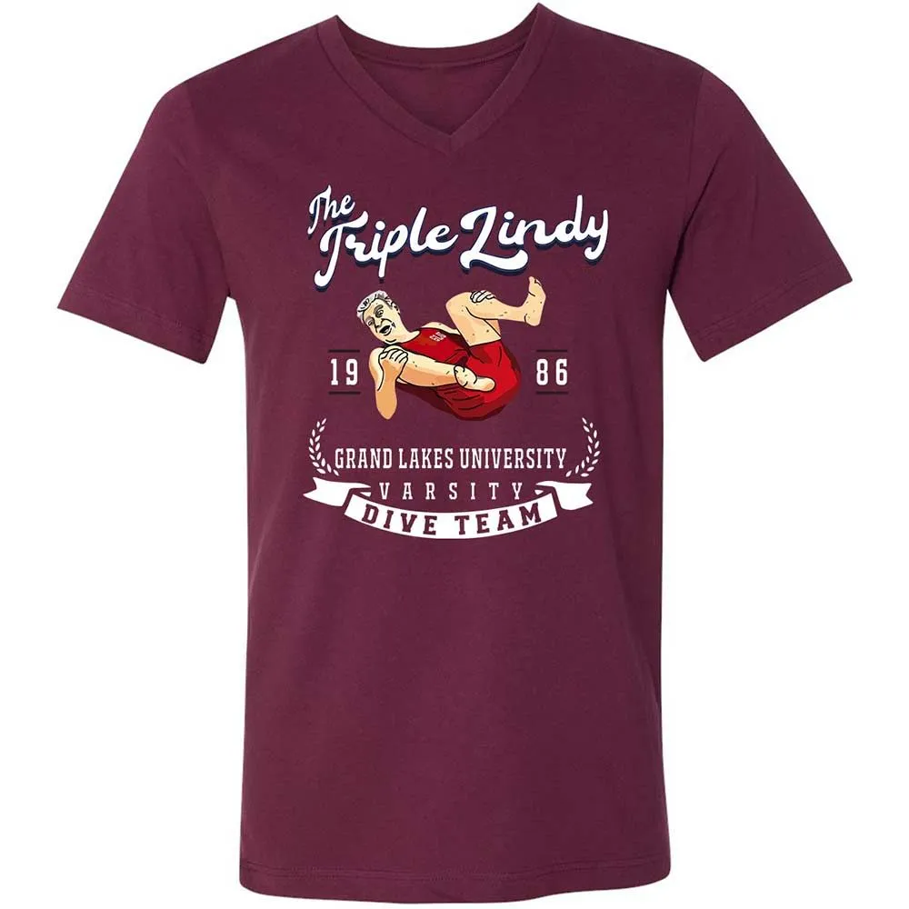 Unisex V-Neck T-Shirt - 1HWJC22T - Maroon - 8