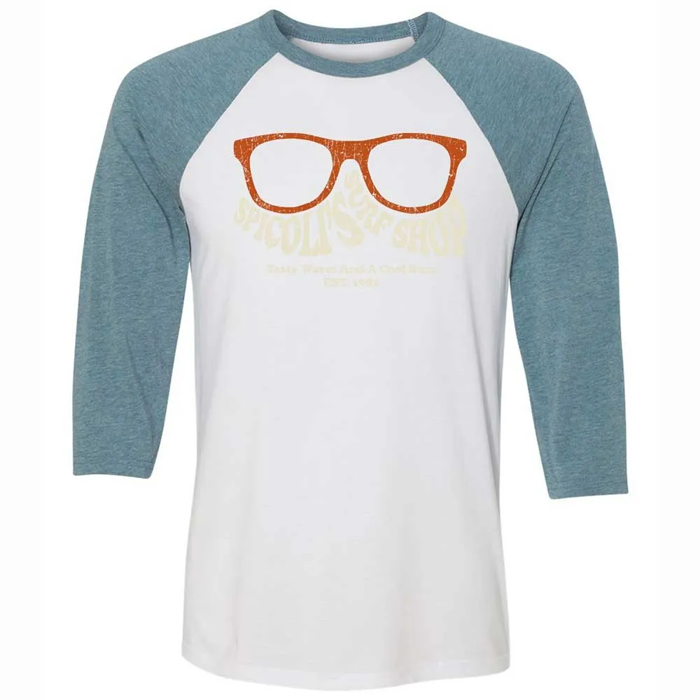Unisex 3/4 Baseball Tee - BZ8E8H8B - White/Denim - 3