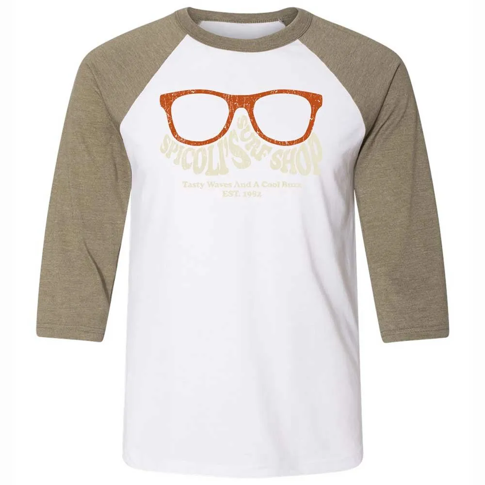 Unisex 3/4 Baseball Tee - BZ8E8H8B - White/Heather Olive - 4