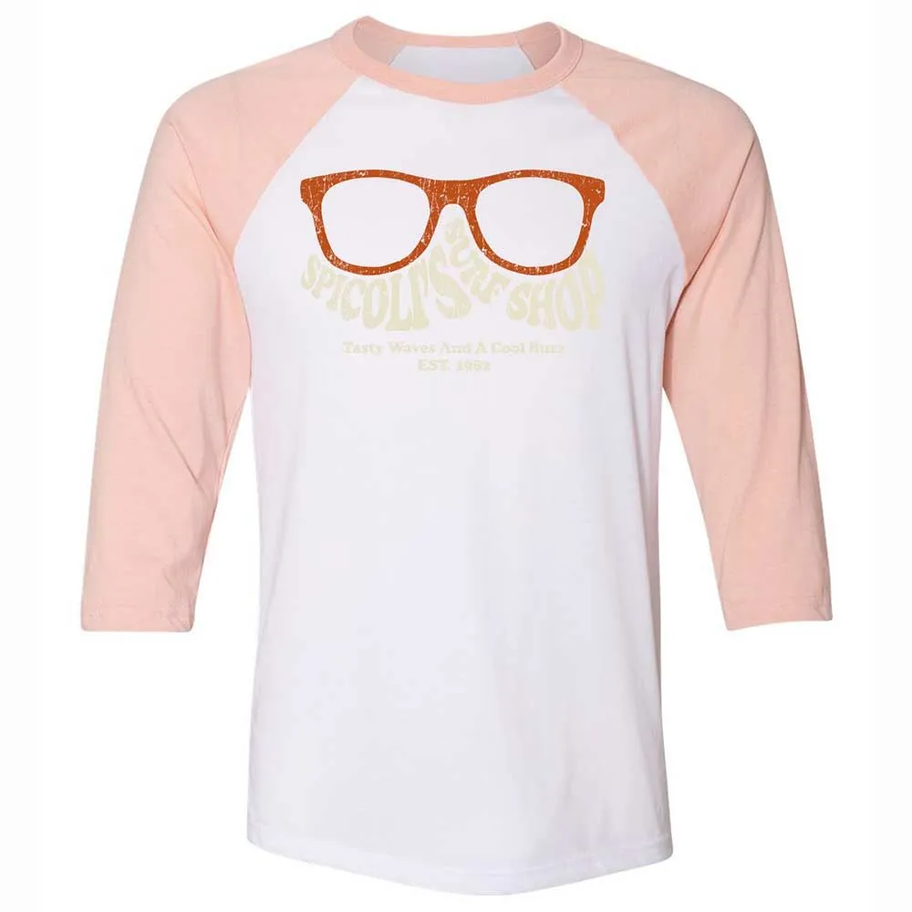 Unisex 3/4 Baseball Tee - BZ8E8H8B - White/Heather Peach - 5