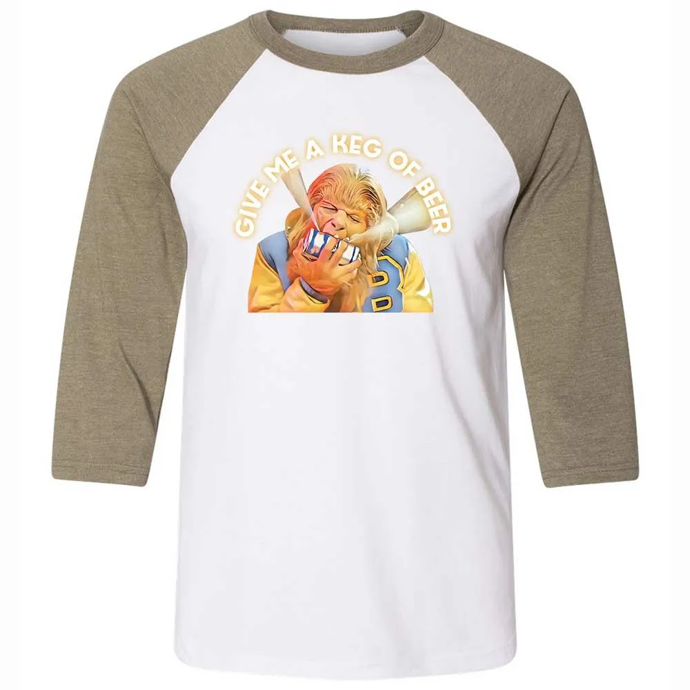 Unisex 3/4 Baseball Tee - 7QNHJRJL - White/Heather Olive - 4