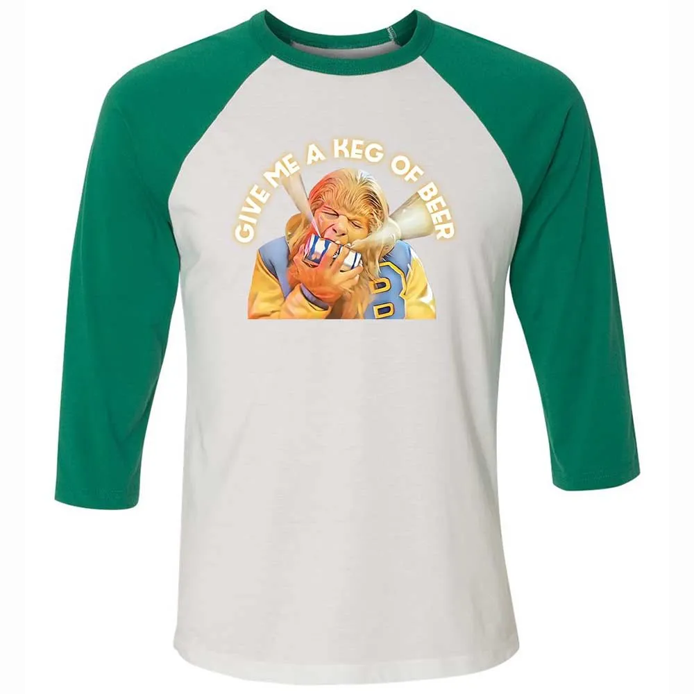 Unisex 3/4 Baseball Tee - 7QNHJRJL - White/Kelly - 6