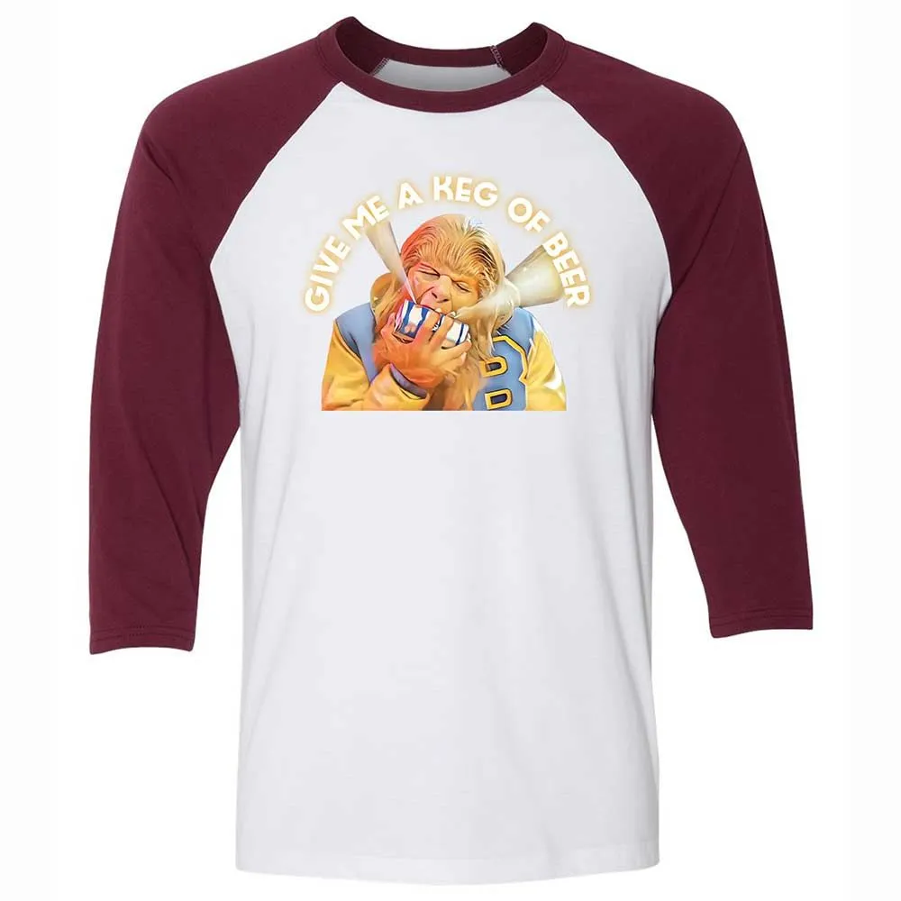 Unisex 3/4 Baseball Tee - 7QNHJRJL - White/Maroon - 7
