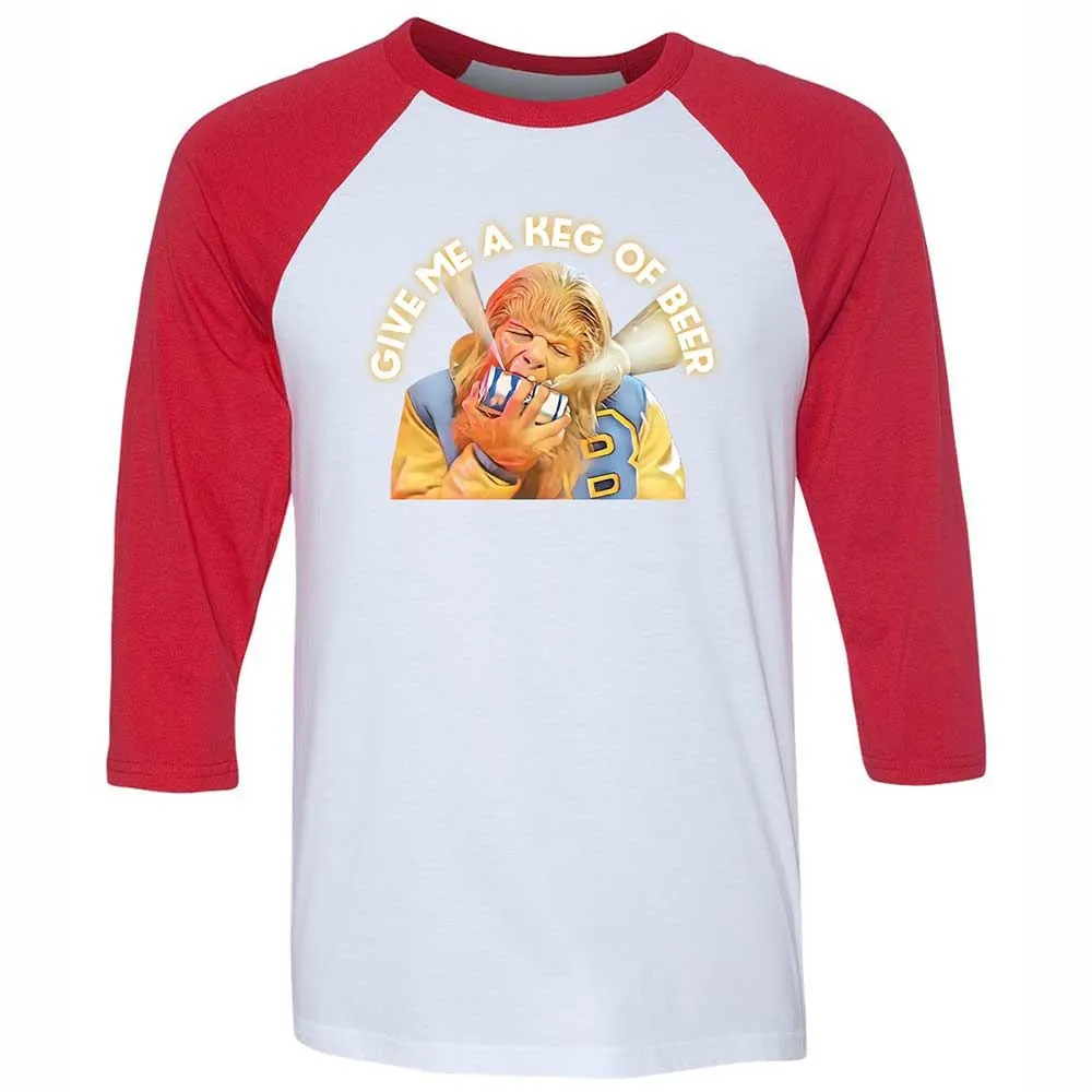 Unisex 3/4 Baseball Tee - 7QNHJRJL - White/Red - 9