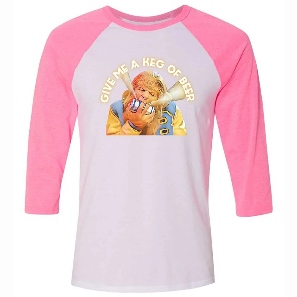 Unisex 3/4 Baseball Tee - 7QNHJRJL - White/Neon Pink - 12