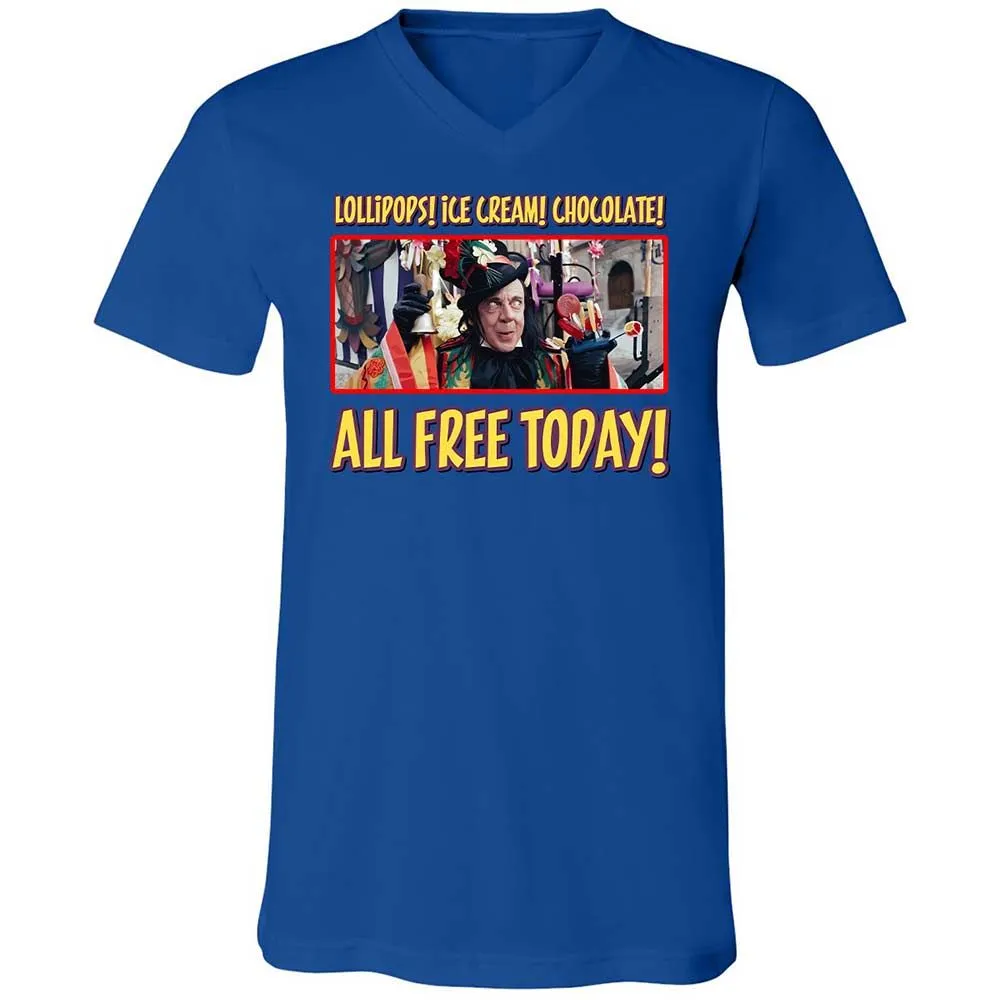 Unisex V-Neck T-Shirt - C9KGVAYU - True Royal - 4