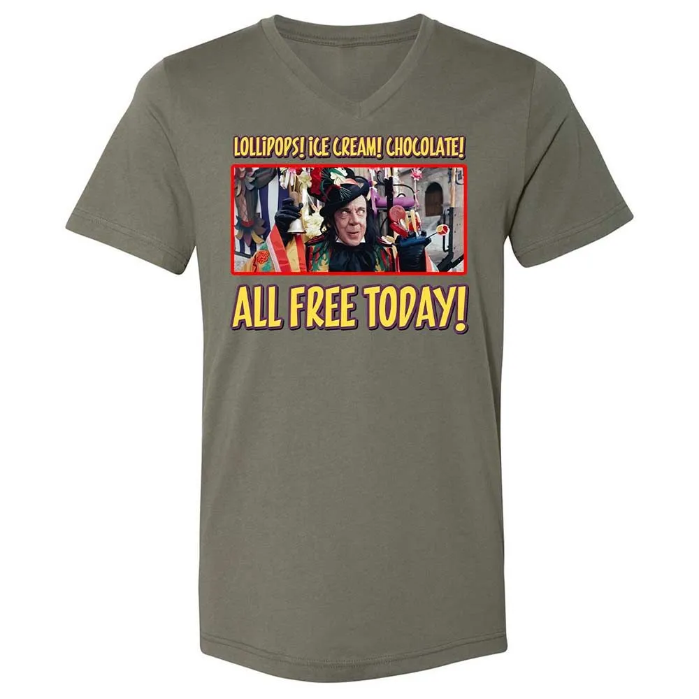 Unisex V-Neck T-Shirt - C9KGVAYU - Military Green - 11