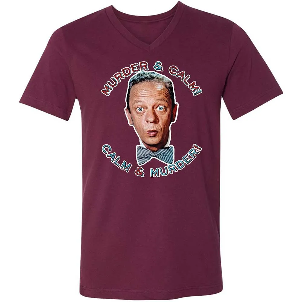 Unisex V-Neck T-Shirt - UQ26UN89 - Maroon - 8
