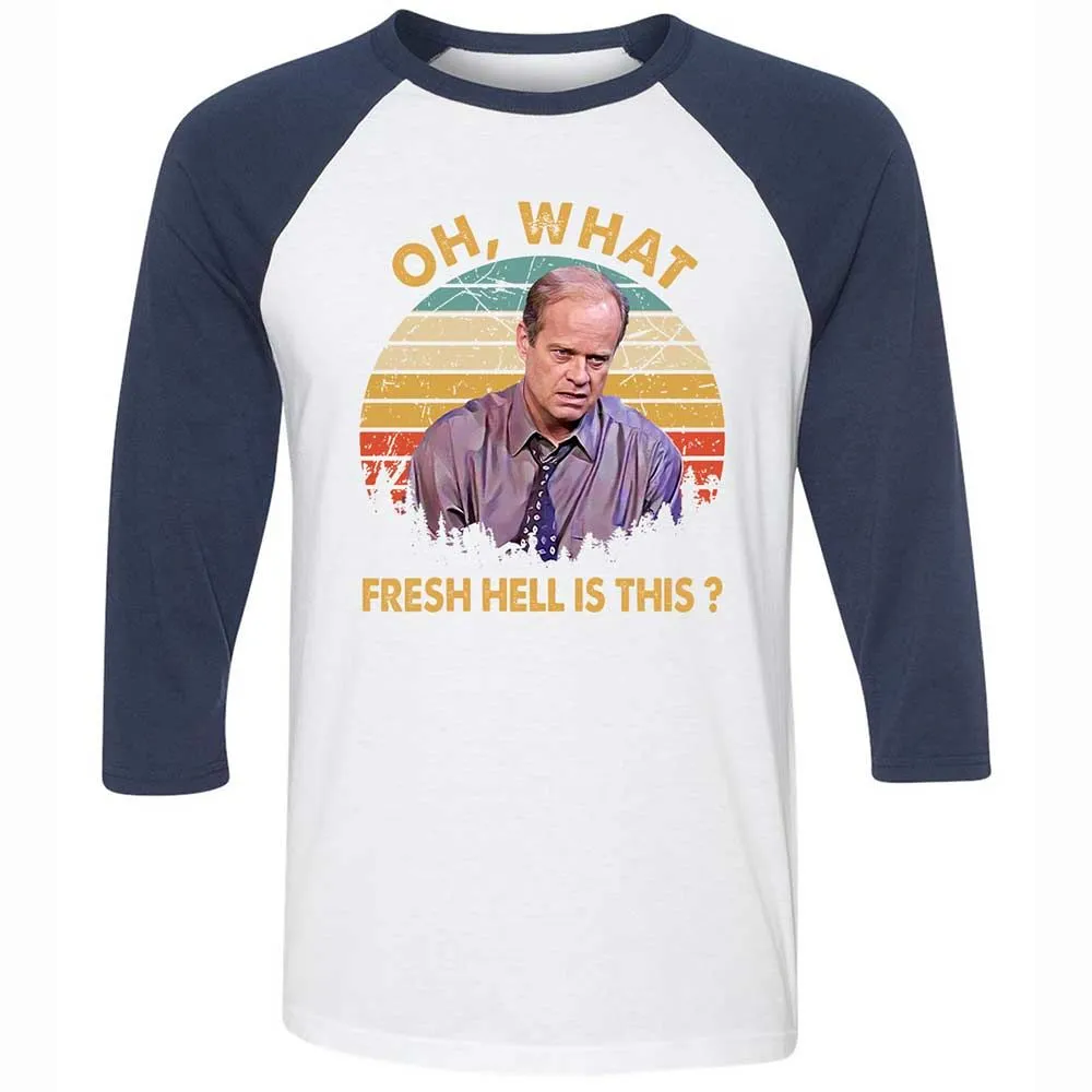 Oh What Fresh Hell Is This - White/Navy - 8