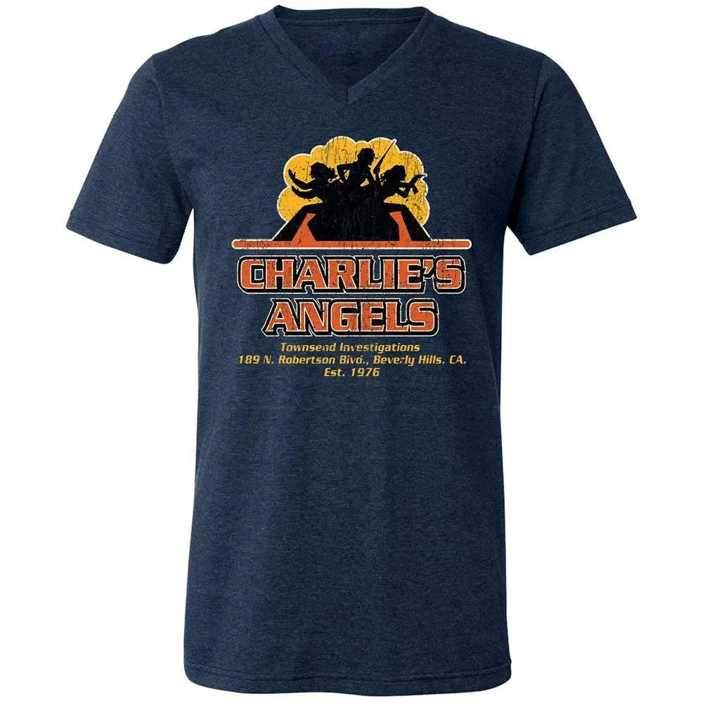 Unisex V-Neck T-Shirt - LRLC1GB7 - Heather Navy - 3