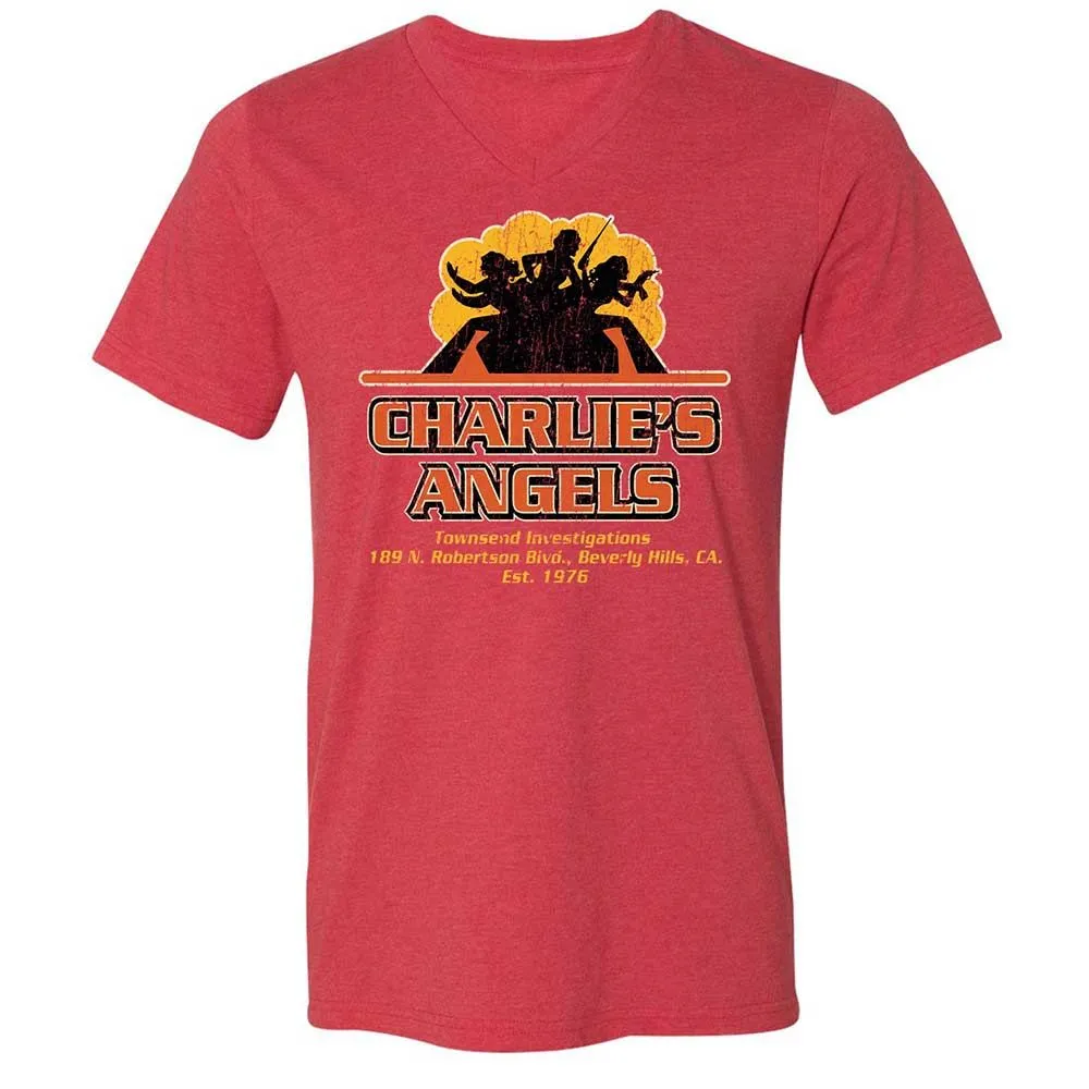 Unisex V-Neck T-Shirt - LRLC1GB7 - Heather Red - 7