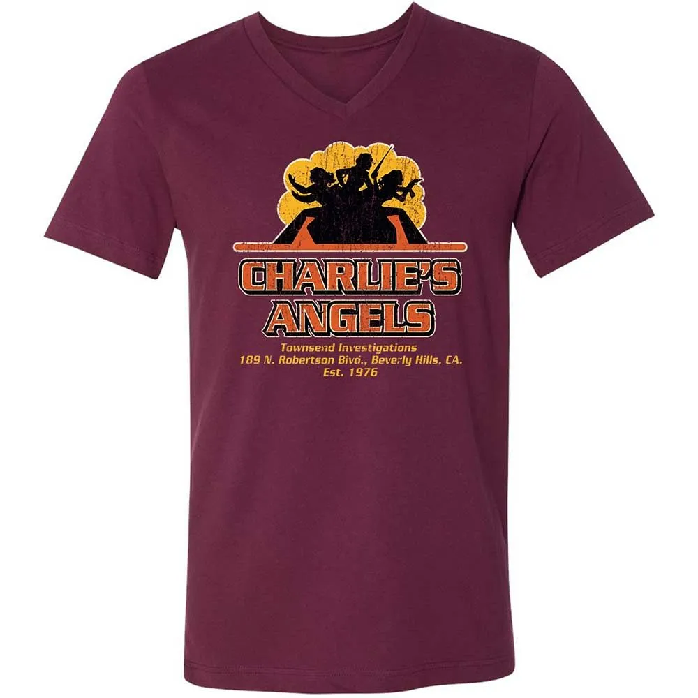 Unisex V-Neck T-Shirt - LRLC1GB7 - Maroon - 8