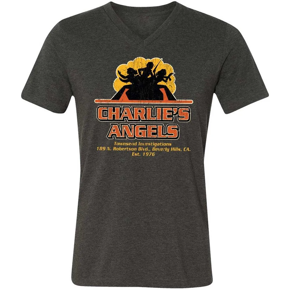 Unisex V-Neck T-Shirt - LRLC1GB7 - Dark Grey Heather - 9
