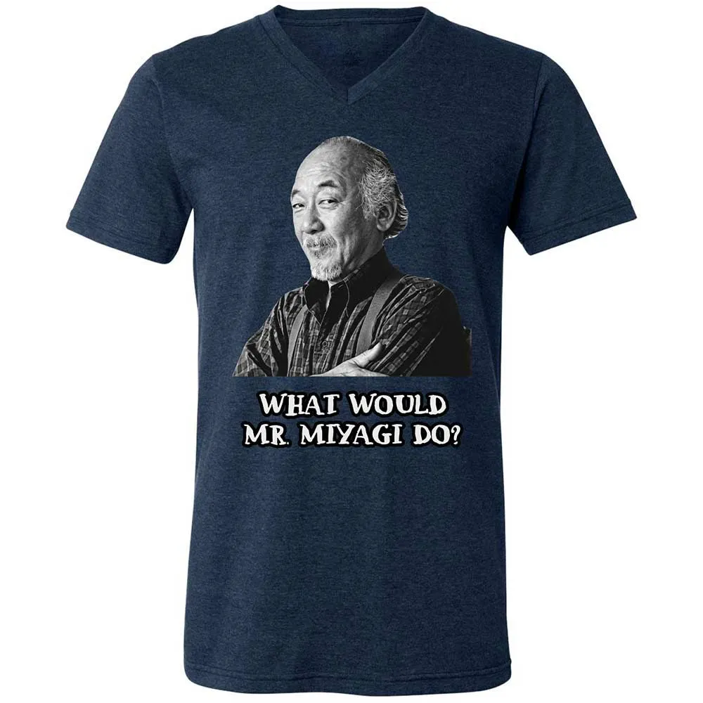 Unisex V-Neck T-Shirt - UKRZ7AXC - Heather Navy - 3