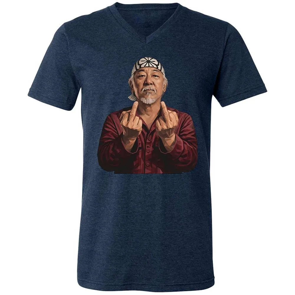 Unisex V-Neck T-Shirt - JS1MAWGU - Heather Navy - 3