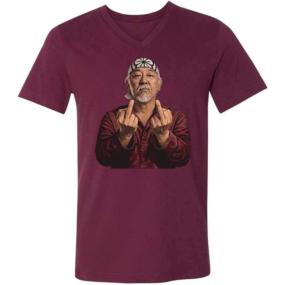 Unisex V-Neck T-Shirt - JS1MAWGU - Maroon - 8