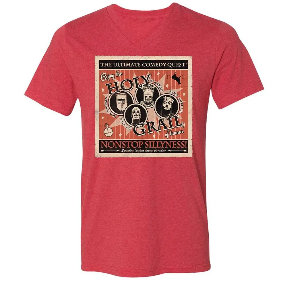Unisex V-Neck T-Shirt - WCD7Z3N3 - Heather Red - 7