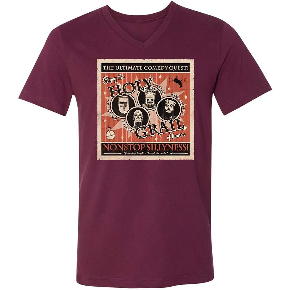Unisex V-Neck T-Shirt - WCD7Z3N3 - Maroon - 8