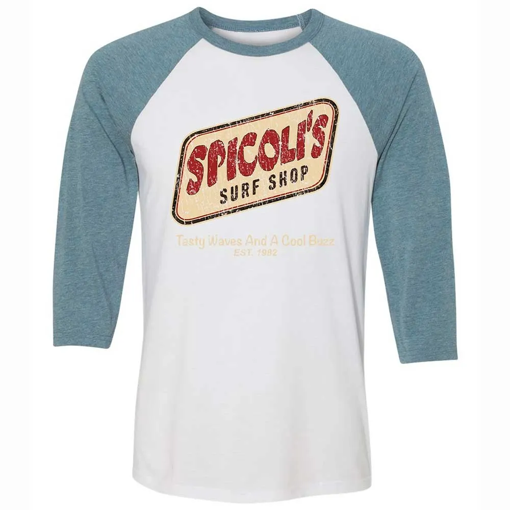 Unisex 3/4 Baseball Tee - ZUK9UQ7Q - White/Denim - 3