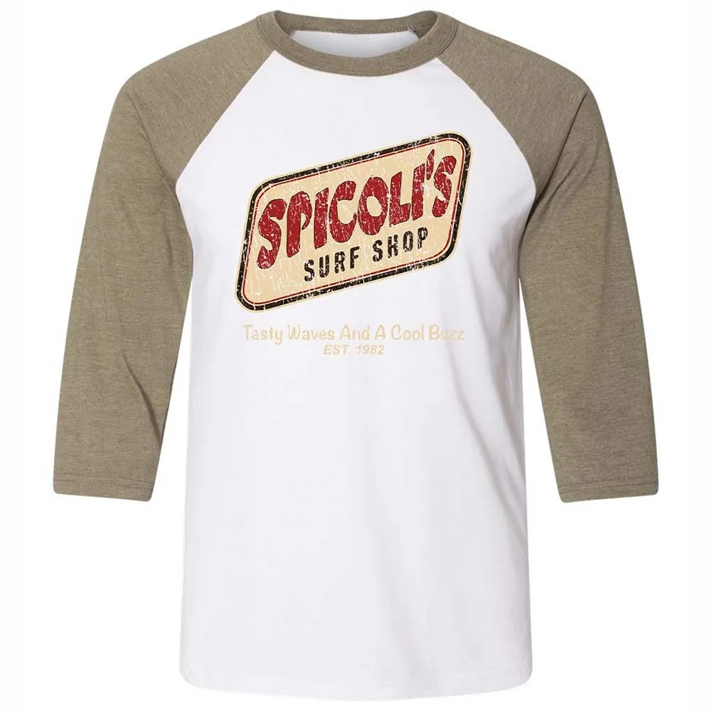 Unisex 3/4 Baseball Tee - ZUK9UQ7Q - White/Heather Olive - 4