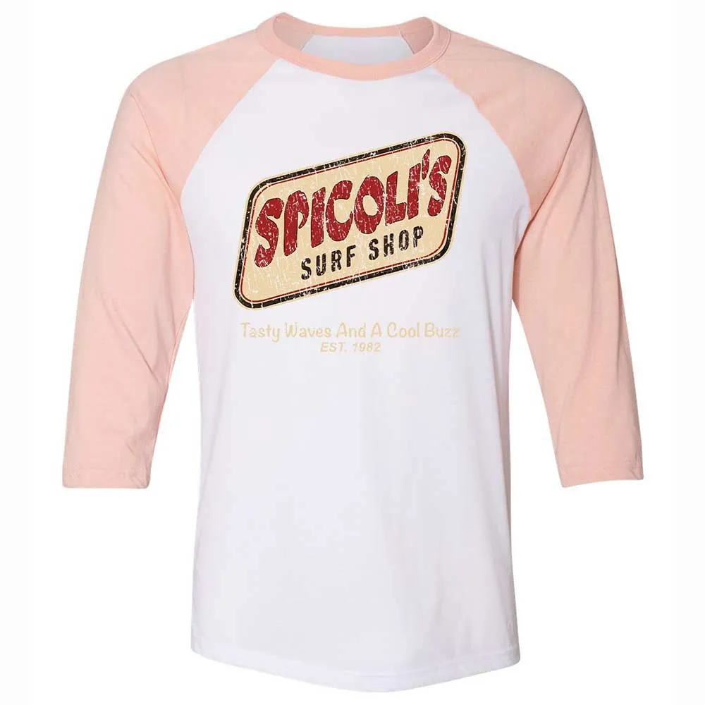 Unisex 3/4 Baseball Tee - ZUK9UQ7Q - White/Heather Peach - 5