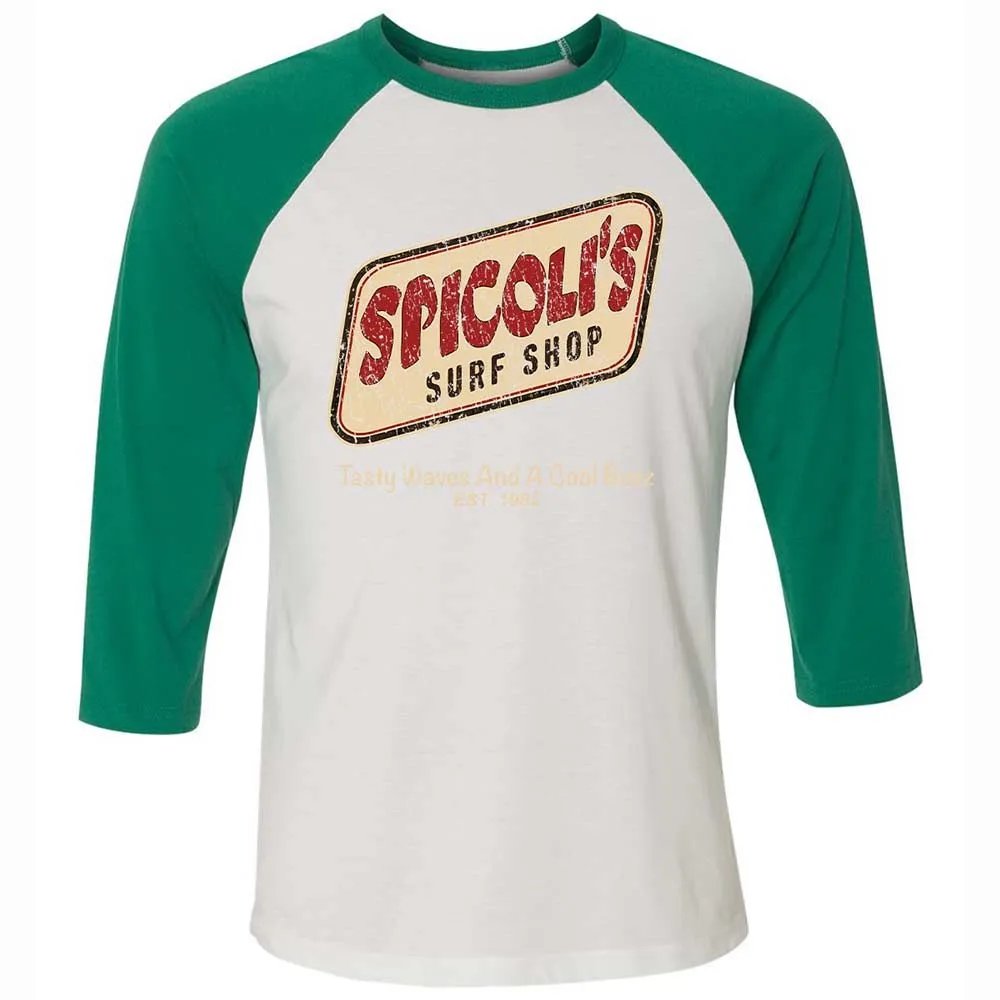 Unisex 3/4 Baseball Tee - ZUK9UQ7Q - White/Kelly - 6