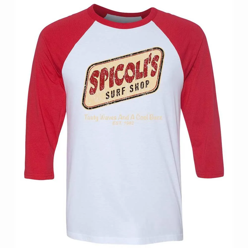 Unisex 3/4 Baseball Tee - ZUK9UQ7Q - White/Red - 9