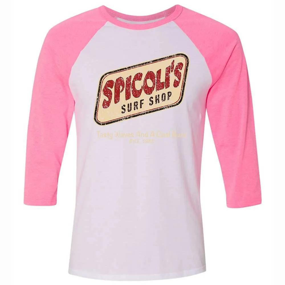 Unisex 3/4 Baseball Tee - ZUK9UQ7Q - White/Neon Pink - 12