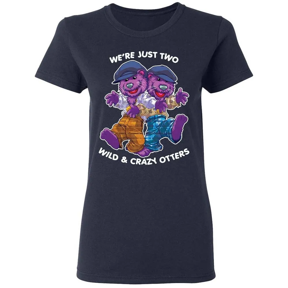 Two wild & crazy otters - Navy - 2