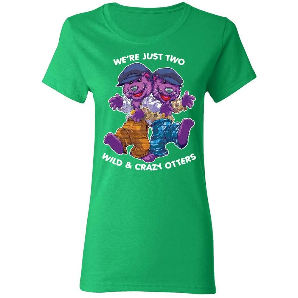 Two wild & crazy otters - Irish Green - 7