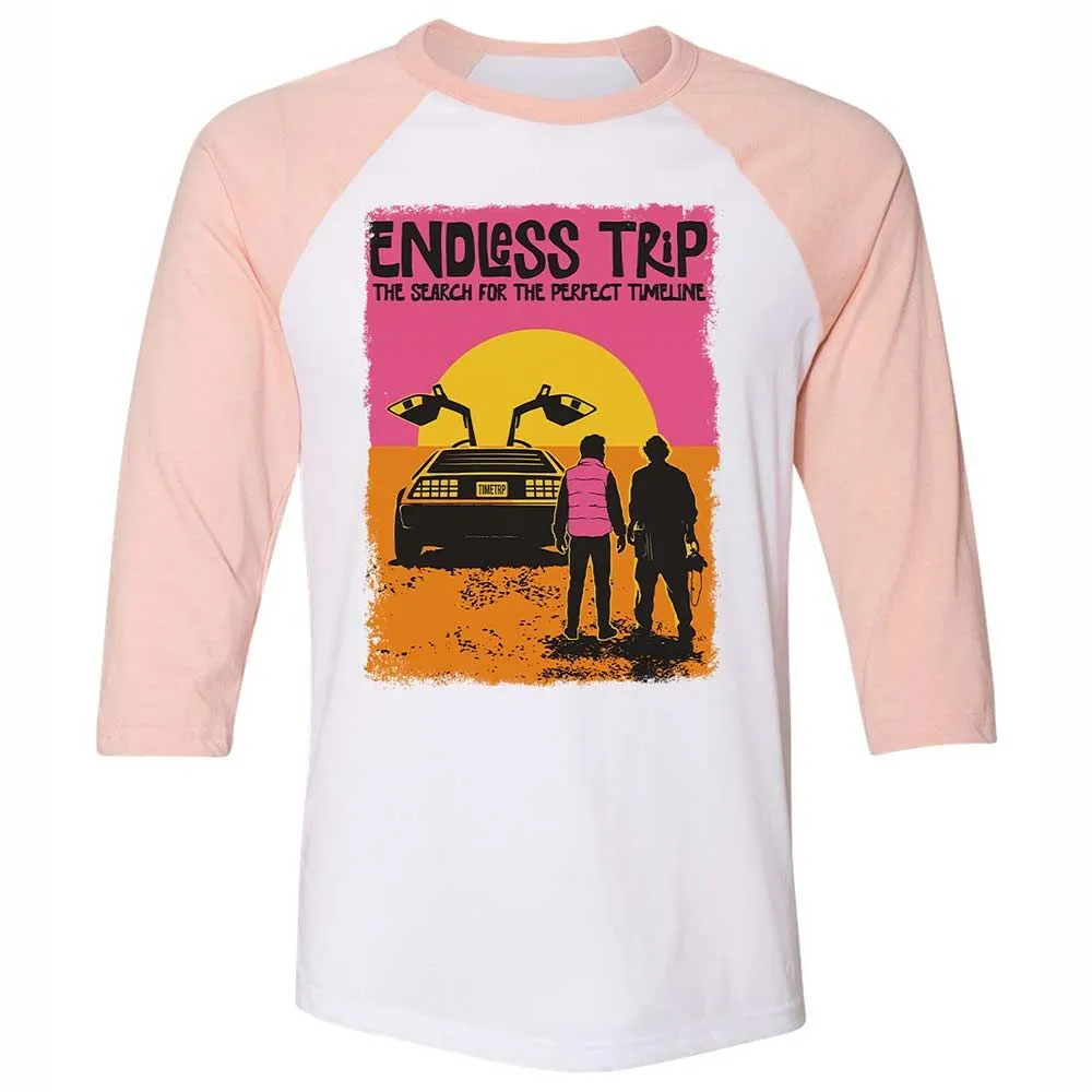 Unisex 3/4 Baseball Tee - FVTHWSSS - White/Heather Peach - 5