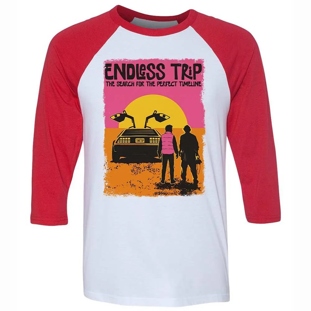 Unisex 3/4 Baseball Tee - FVTHWSSS - White/Red - 9
