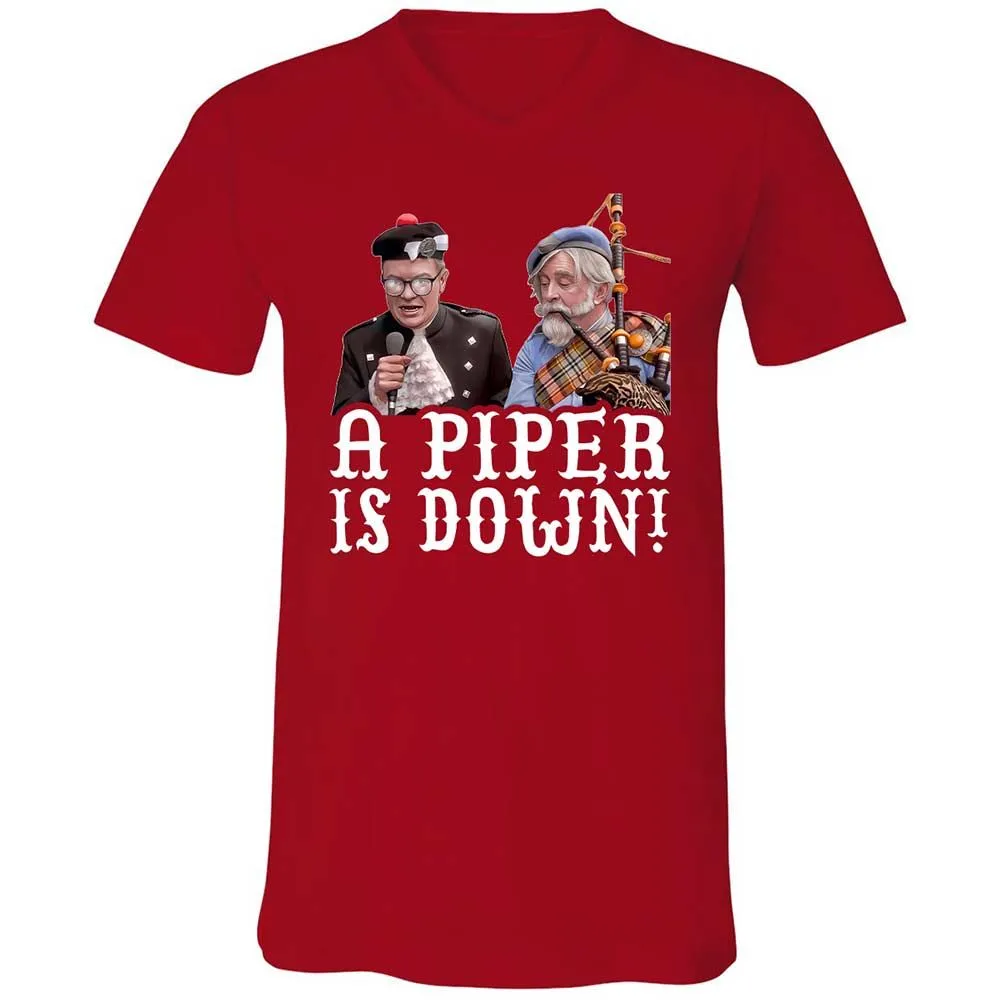 Unisex V-Neck T-Shirt - DAH4F6GJ - Red - 6