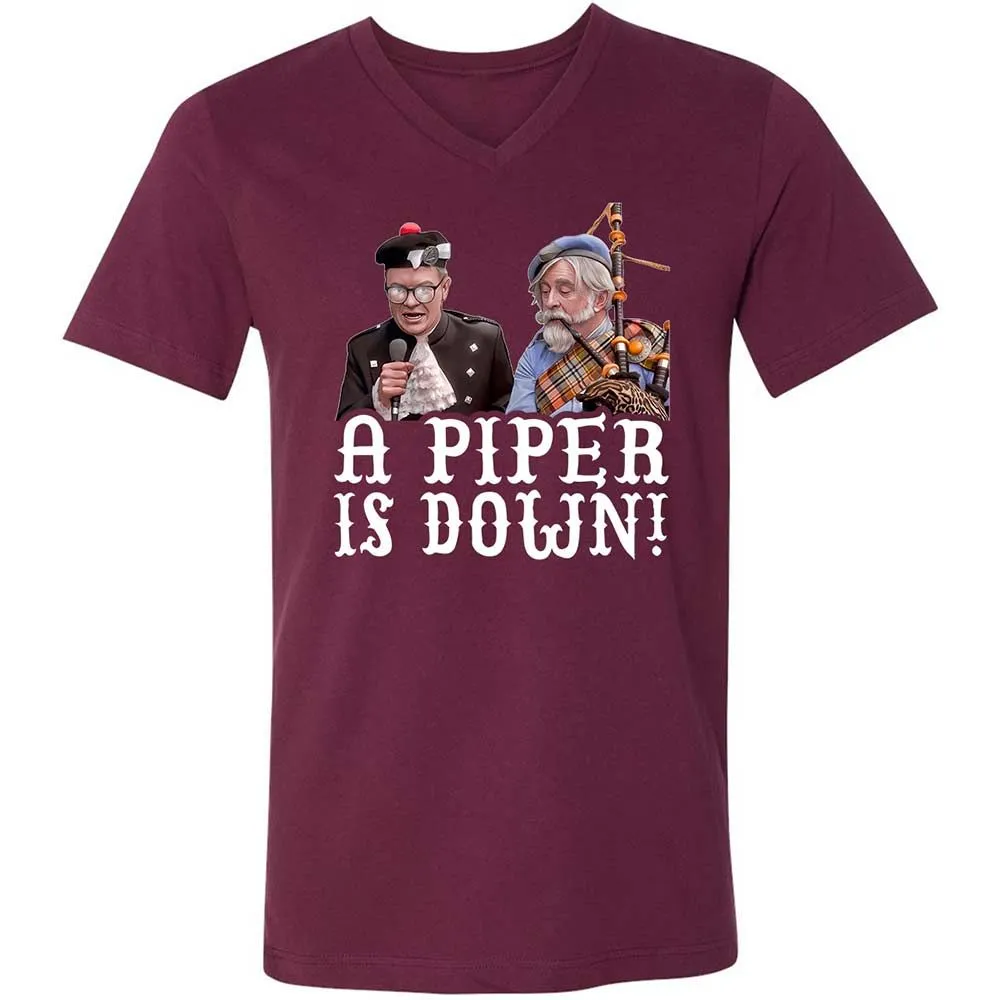 Unisex V-Neck T-Shirt - DAH4F6GJ - Maroon - 8
