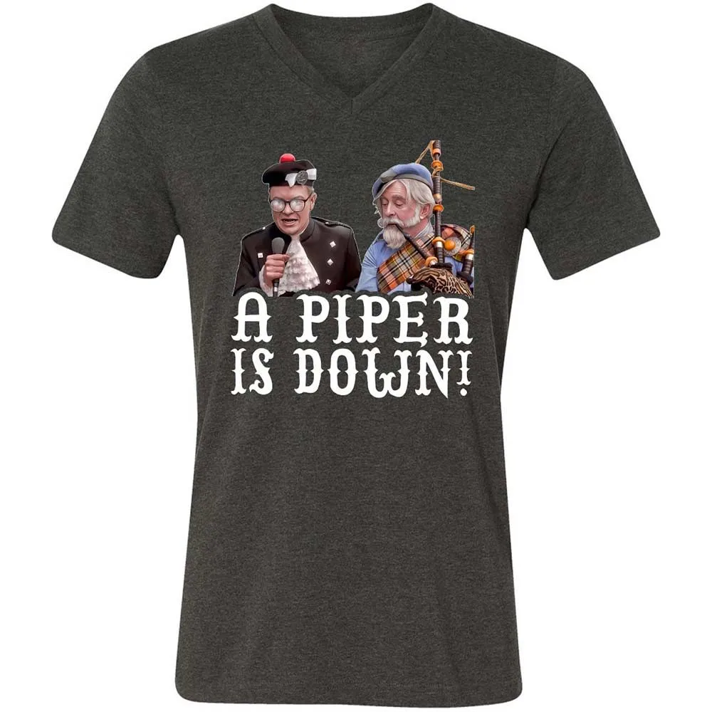 Unisex V-Neck T-Shirt - DAH4F6GJ - Dark Grey Heather - 9