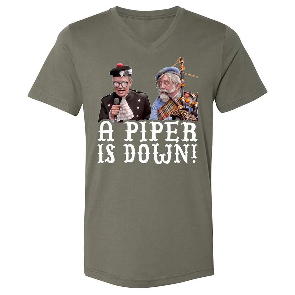 Unisex V-Neck T-Shirt - DAH4F6GJ - Military Green - 11