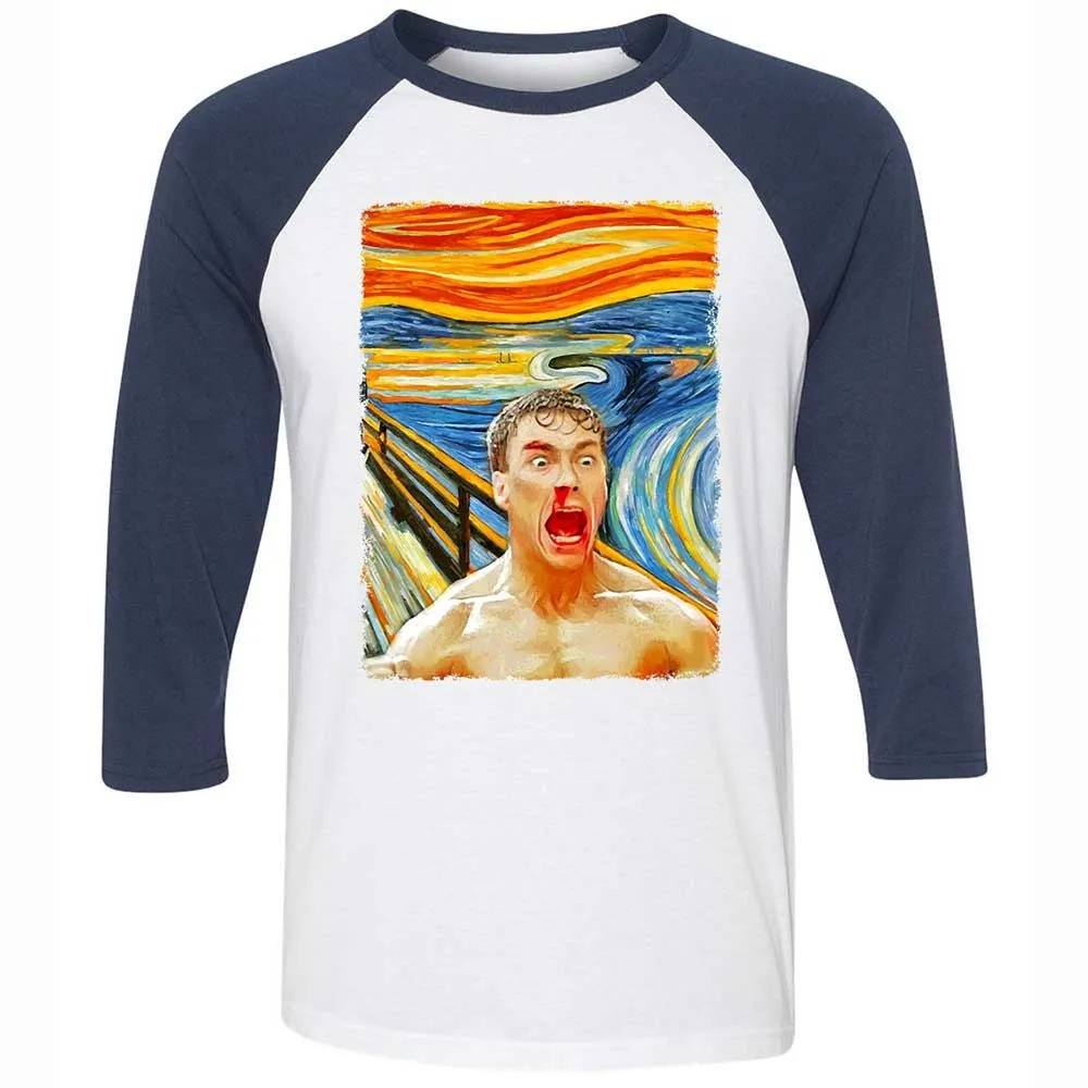 Unisex 3/4 Baseball Tee - V3KF7QZJ - White/Navy - 8