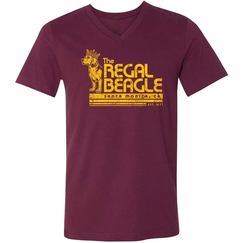 Unisex V-Neck T-Shirt - N3C58UKQ - Maroon - 8