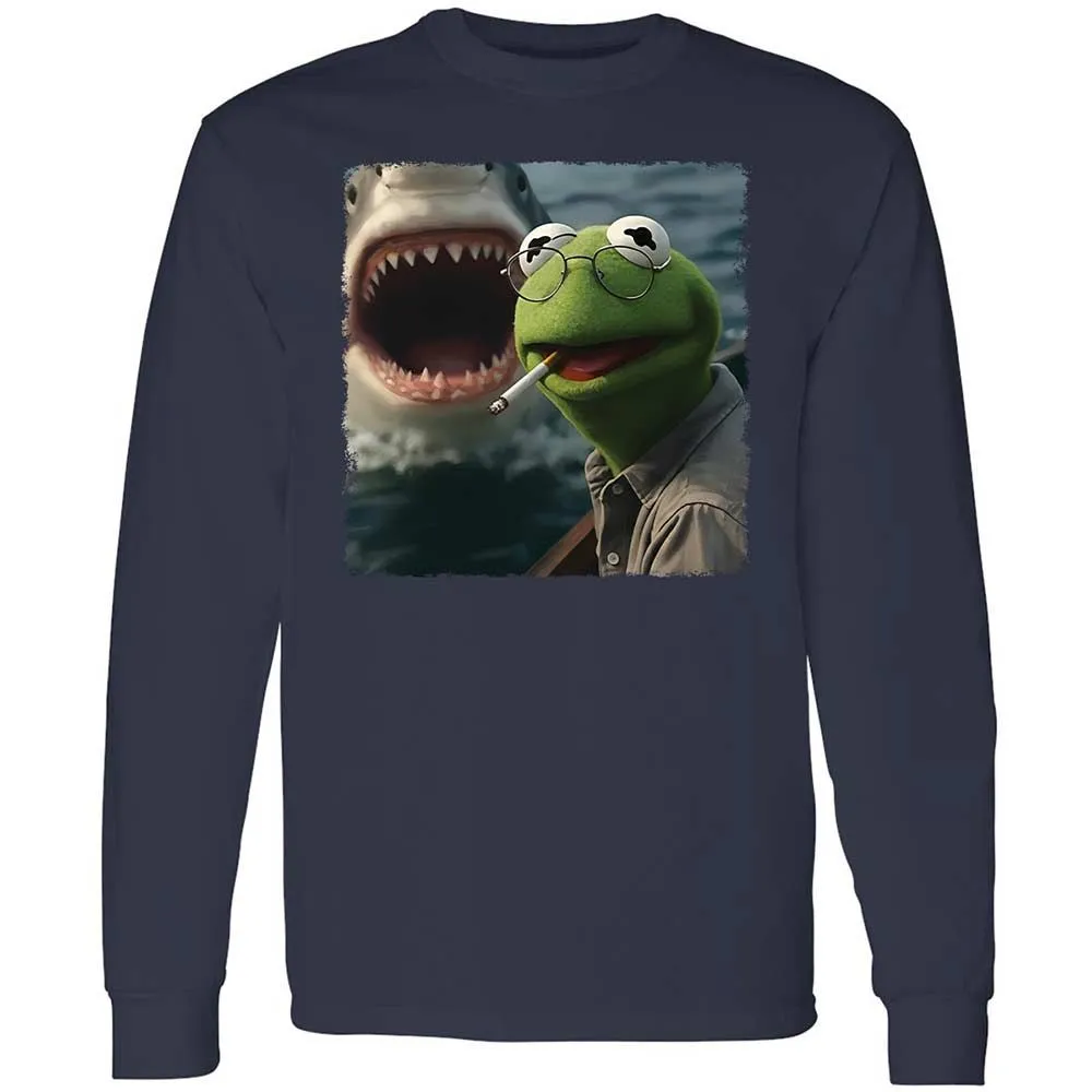 Long Sleeve T-Shirt - HNDVU18Y - Navy - 2