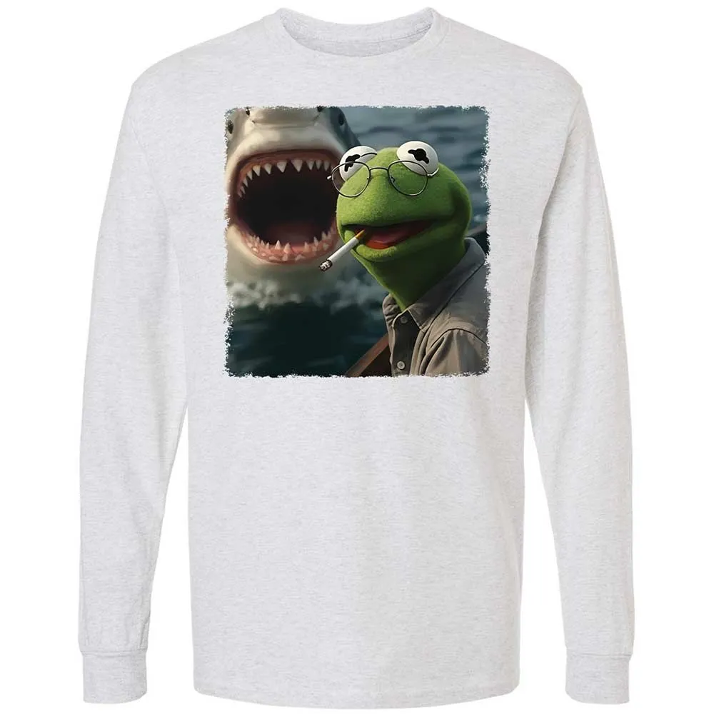 Long Sleeve T-Shirt - HNDVU18Y - Ash - 14