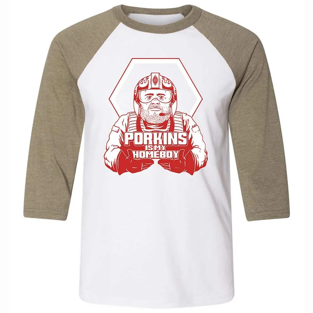 Porkins Is My Homeboy - White/Heather Olive - 4