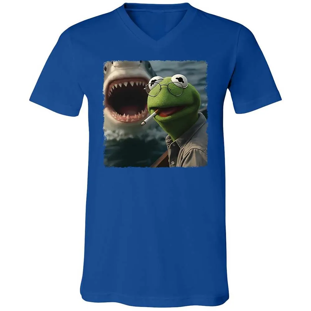 Unisex V-Neck T-Shirt - 6RWASGMF - True Royal - 4
