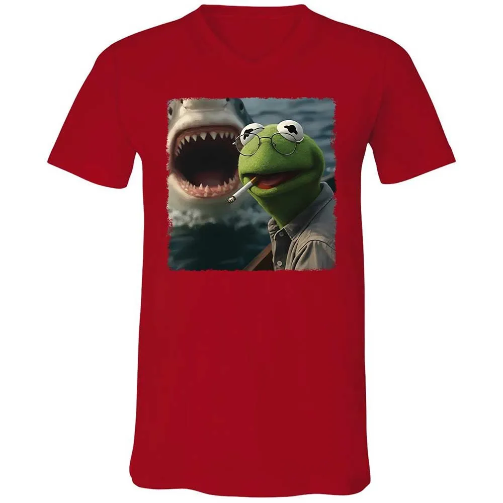 Unisex V-Neck T-Shirt - 6RWASGMF - Red - 6