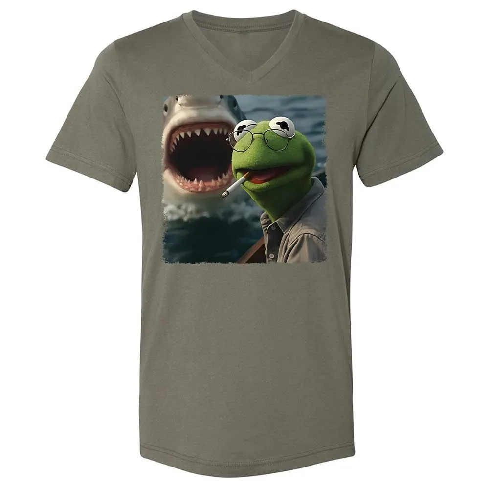 Unisex V-Neck T-Shirt - 6RWASGMF - Military Green - 11